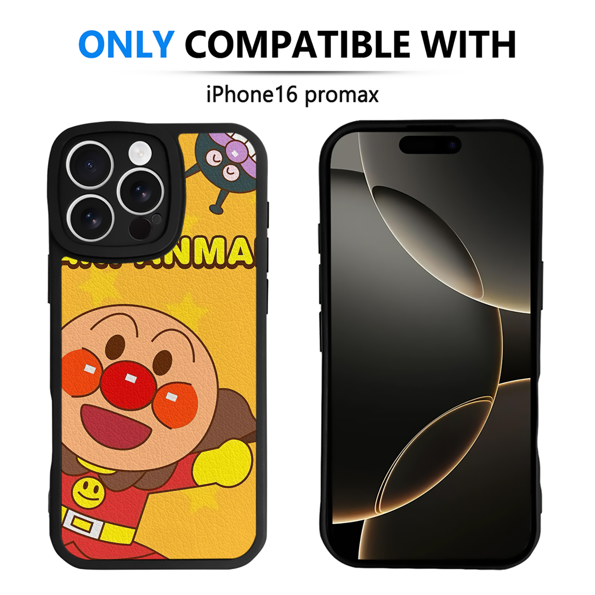 （画像用） アンパンマン Anpanman 【iPhone 16シリーズ対応】シリコンスマホケース（レザー調） 材質：シリコン